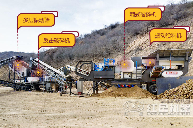 大型移動破碎站生產(chǎn)現(xiàn)場,空間占地小,移動靈活 大型移動破碎站生產(chǎn)現(xiàn)場,空間占地小,移動靈活