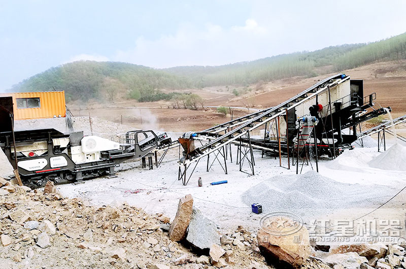 移動制砂生產線現場圖 移動制砂生產線現場圖