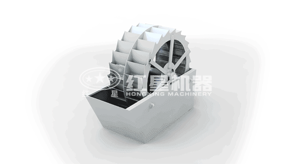 輪斗式洗砂機(jī)工作原理圖 輪斗式洗砂機(jī)工作原理圖