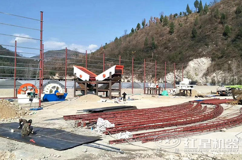 石子加工設(shè)備安裝現(xiàn)場(chǎng) 石子加工設(shè)備安裝現(xiàn)場(chǎng)